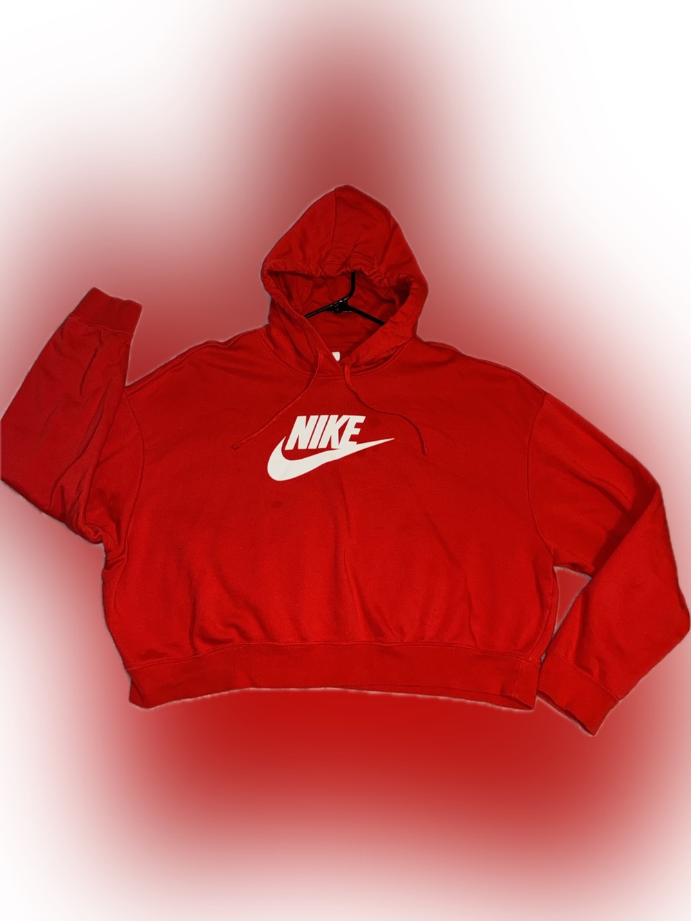 Nike Red Cropped Hoodie AthleNike Red Cropped Hoodie Athletic Sweatshirt Women's